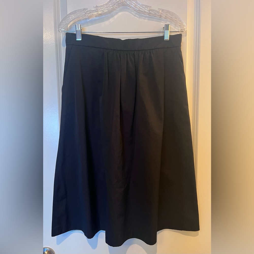 Zara Black Satin Like Knee Length Skirt. Size Large.